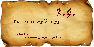 Koszoru György névjegykártya